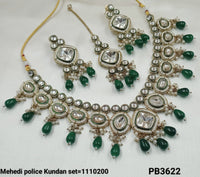 Antique Gold Plated Kundan Jewellery Set