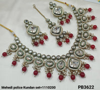 Antique Gold Plated Kundan Jewellery Set