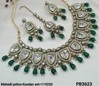 Antique Gold Plated Kundan Necklace Set