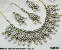 Antique Gold Plated Kundan Necklace Set