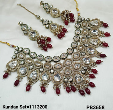 Antique Gold Plated Kundan Necklace Set