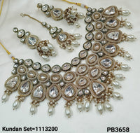 Antique Gold Plated Kundan Necklace Set