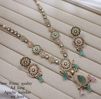 Elegant Prime Quality Long Kundan Necklace Set with Matching Earrings