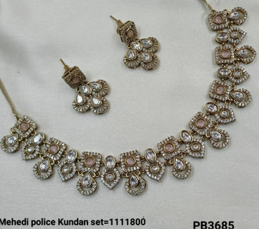 Antique Gold Plated Kundan Necklace Set