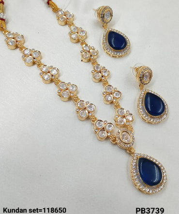 Traditional Gold Plated Kundan Necklace Set
