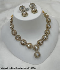 Antique Gold Plated Kundan Necklace Set