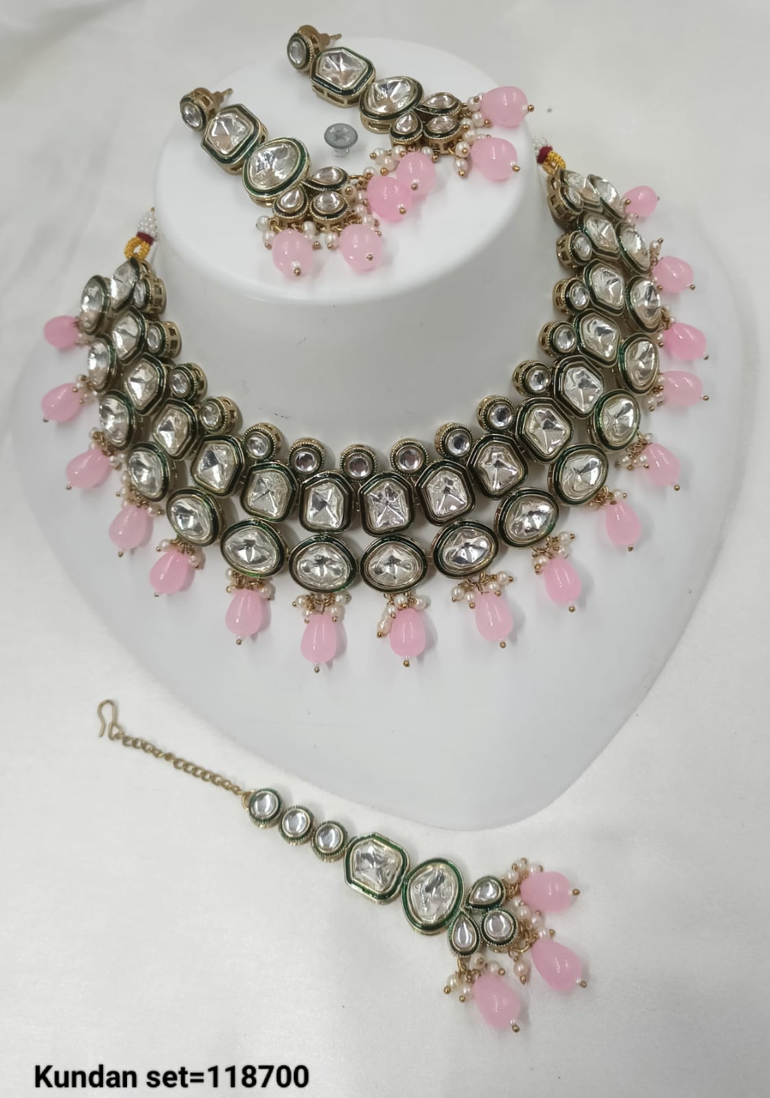 Antique Gold Plated Kundan Necklace Set
