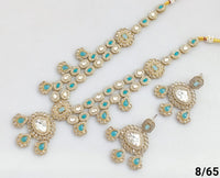 Antique Gold Plated Kundan Necklace Set