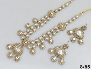 Antique Gold Plated Kundan Necklace Set
