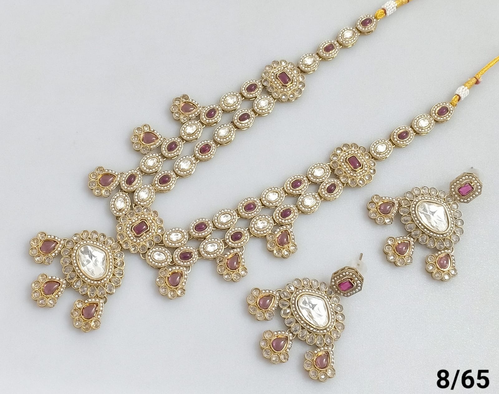 Antique Gold Plated Kundan Necklace Set