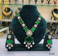 Antique Gold Plated Kundan Jewellery Set