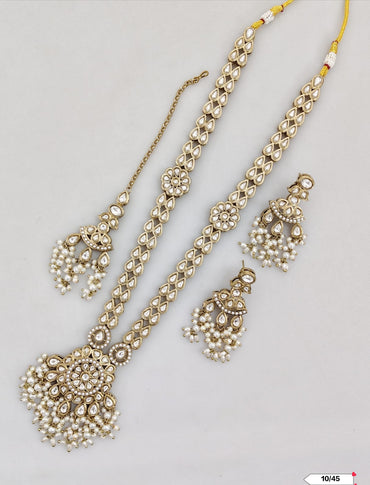 Antique Gold Plated Kundan Necklace Set