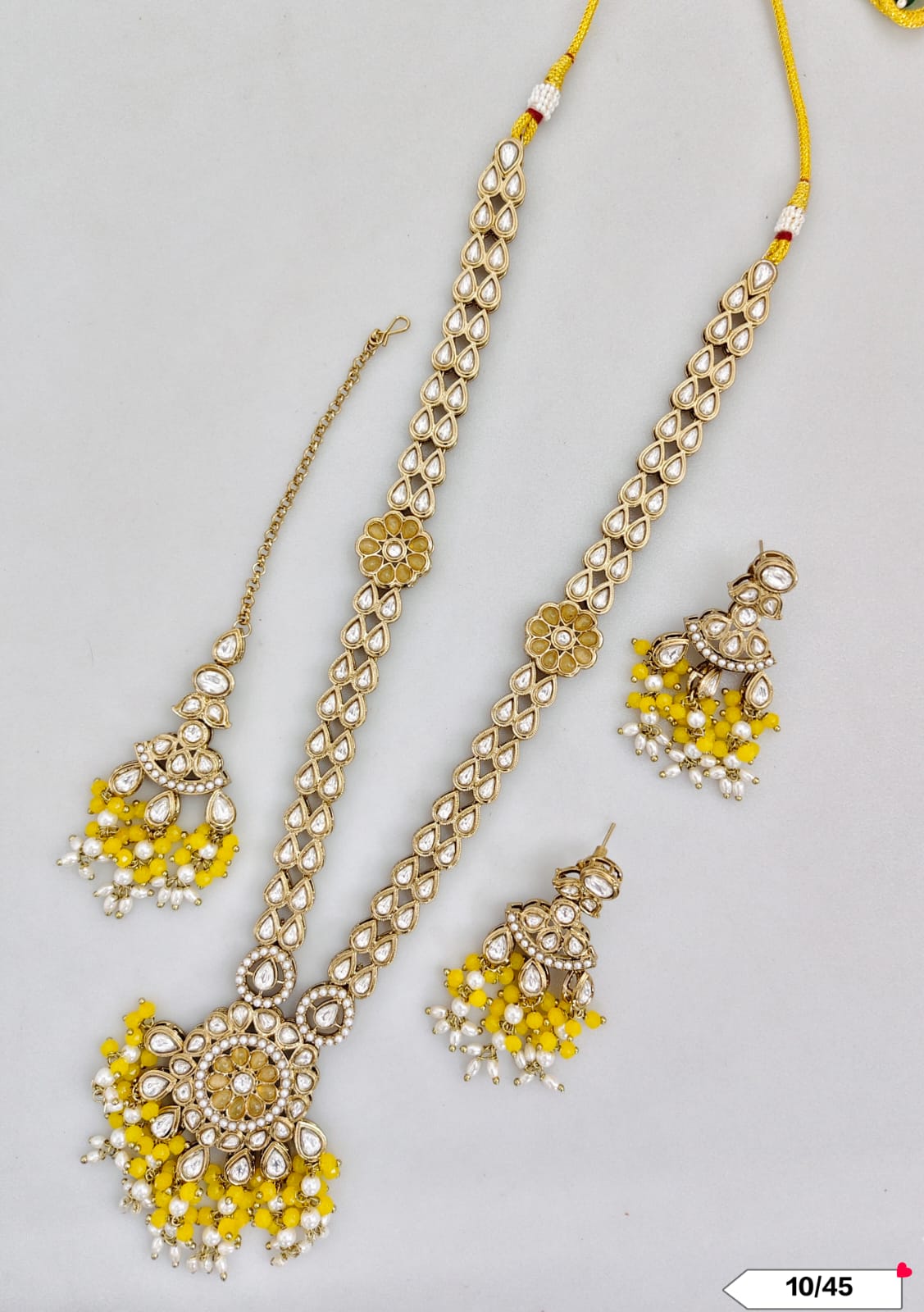 Antique Gold Plated Kundan Necklace Set
