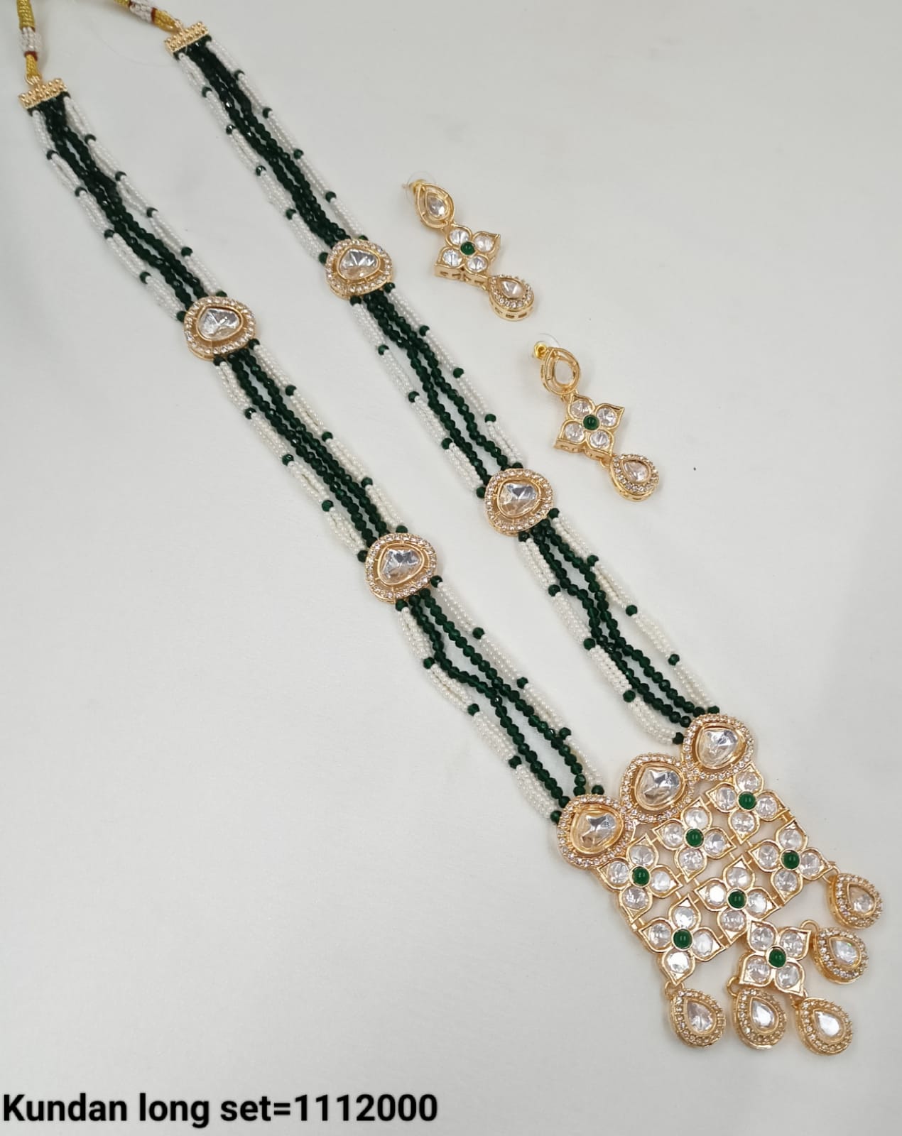 Gold Plated Long kundan Necklace set