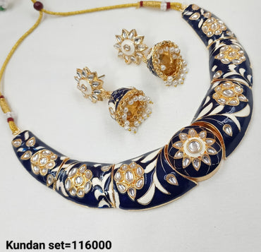 Minakaari Gold Plated Kundan Necklace set