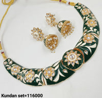 Minakaari Gold Plated Kundan Necklace set