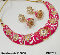 Minakaari Gold Plated Kundan Necklace set