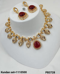 Traditional Gold Plated Kundan Necklace Set