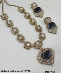 Antique Gold Plated Kundan Necklace Set