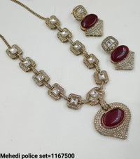 Antique Gold Plated Kundan Necklace Set