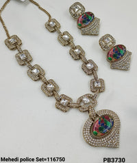 Antique Gold Plated Kundan Necklace Set