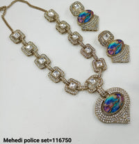 Antique Gold Plated Kundan Necklace Set