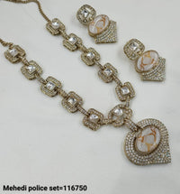 Antique Gold Plated Kundan Necklace Set
