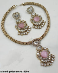 Antique Gold Plated Kundan Necklace Set