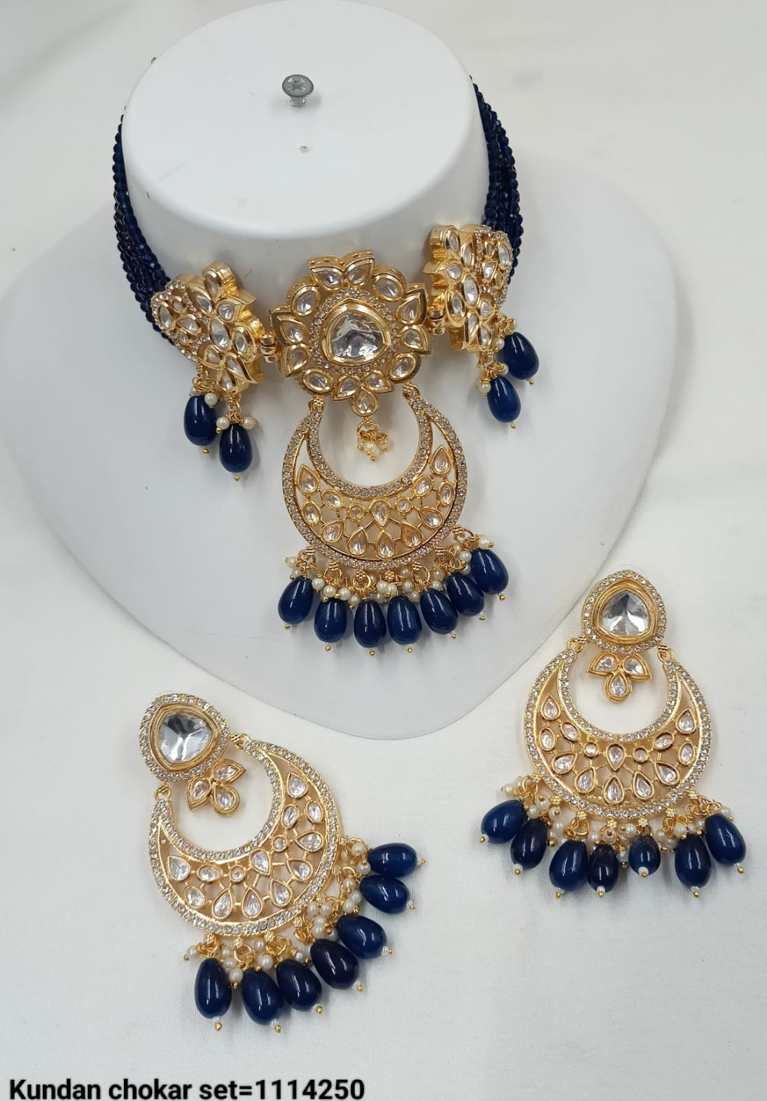 Gold Plated Kundan Choker Necklace Set