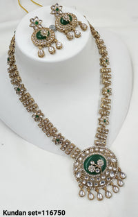 Antique Gold Plated Kundan Necklace Set