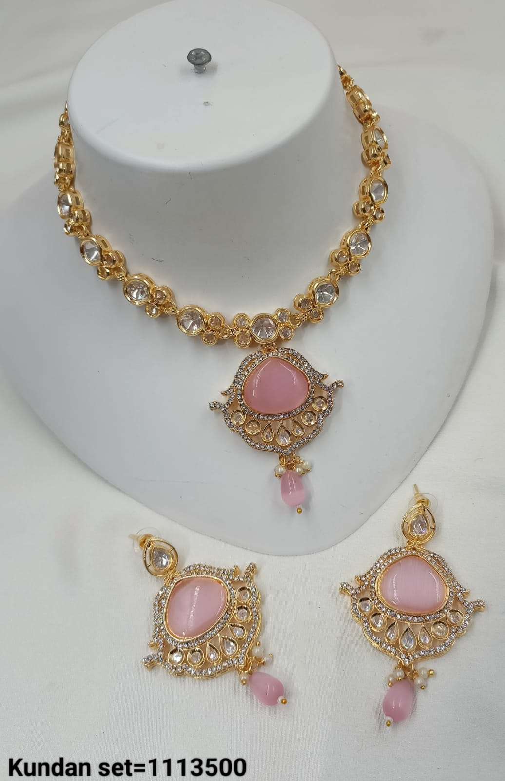 Gold Plated Traditional Kundan Necklace Set