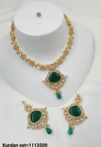 Gold Plated Traditional Kundan Necklace Set