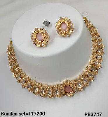 Traditional Gold Plated Kundan Necklace Set
