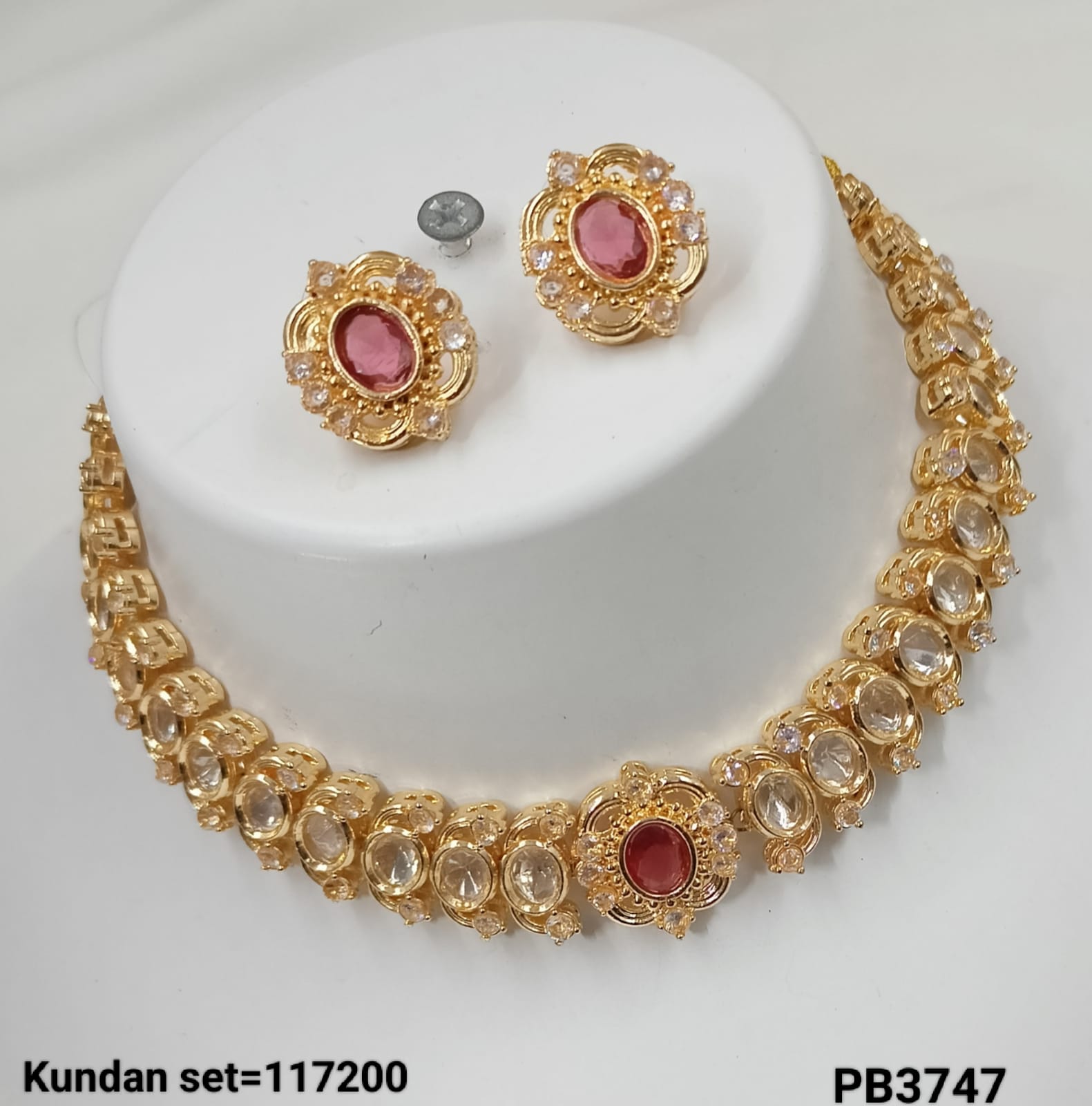 Traditional Gold Plated Kundan Necklace Set