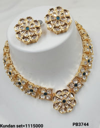 Traditional Gold Plated Kundan Necklace Set