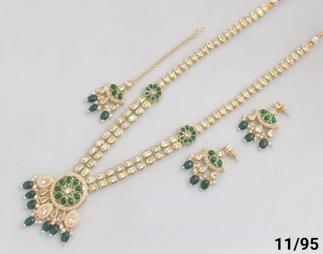 Bridal Kundan Necklace Set with Chandbali Earrings – Handcrafted Traditional Jewelry