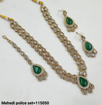 Antique Gold Polki Necklace and Earring Set – Traditional Bridal Jewelry