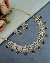 Kundan & Polki Choker Necklace Set with Matching Earrings
