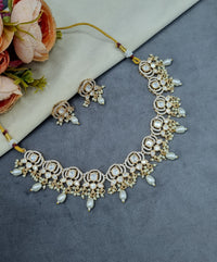 Kundan & Polki Choker Necklace Set with Matching Earrings