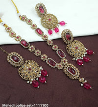 Traditional Jewelry Set – Necklace, Earrings & Maang Tikka – Bridal & Festive Wear