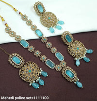 Traditional Jewelry Set – Necklace, Earrings & Maang Tikka – Bridal & Festive Wear