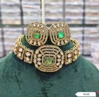 Geometric Choker Necklace and Earring Set with Antique Finish
