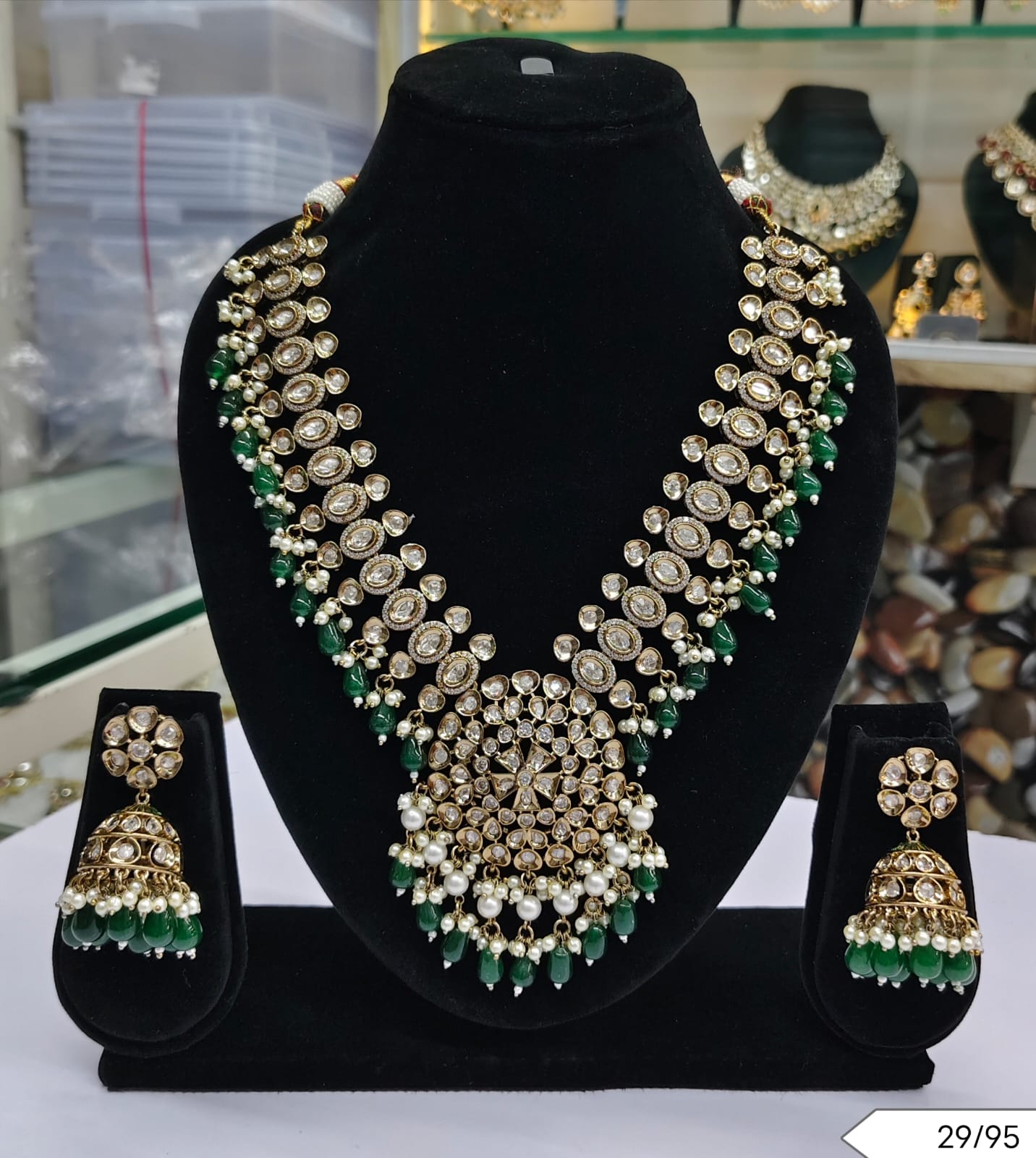 Regal Bridal Kundan Necklace & Jhumka Earring Set – Lucentemarket