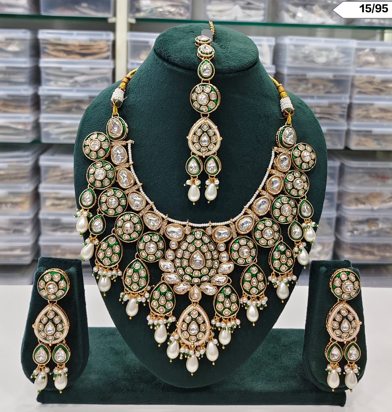 Royal Kundan Bridal Necklace Set with Maang Tikka