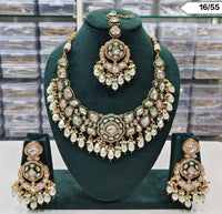 Royal Kundan Bridal Necklace Set with Maang Tikka