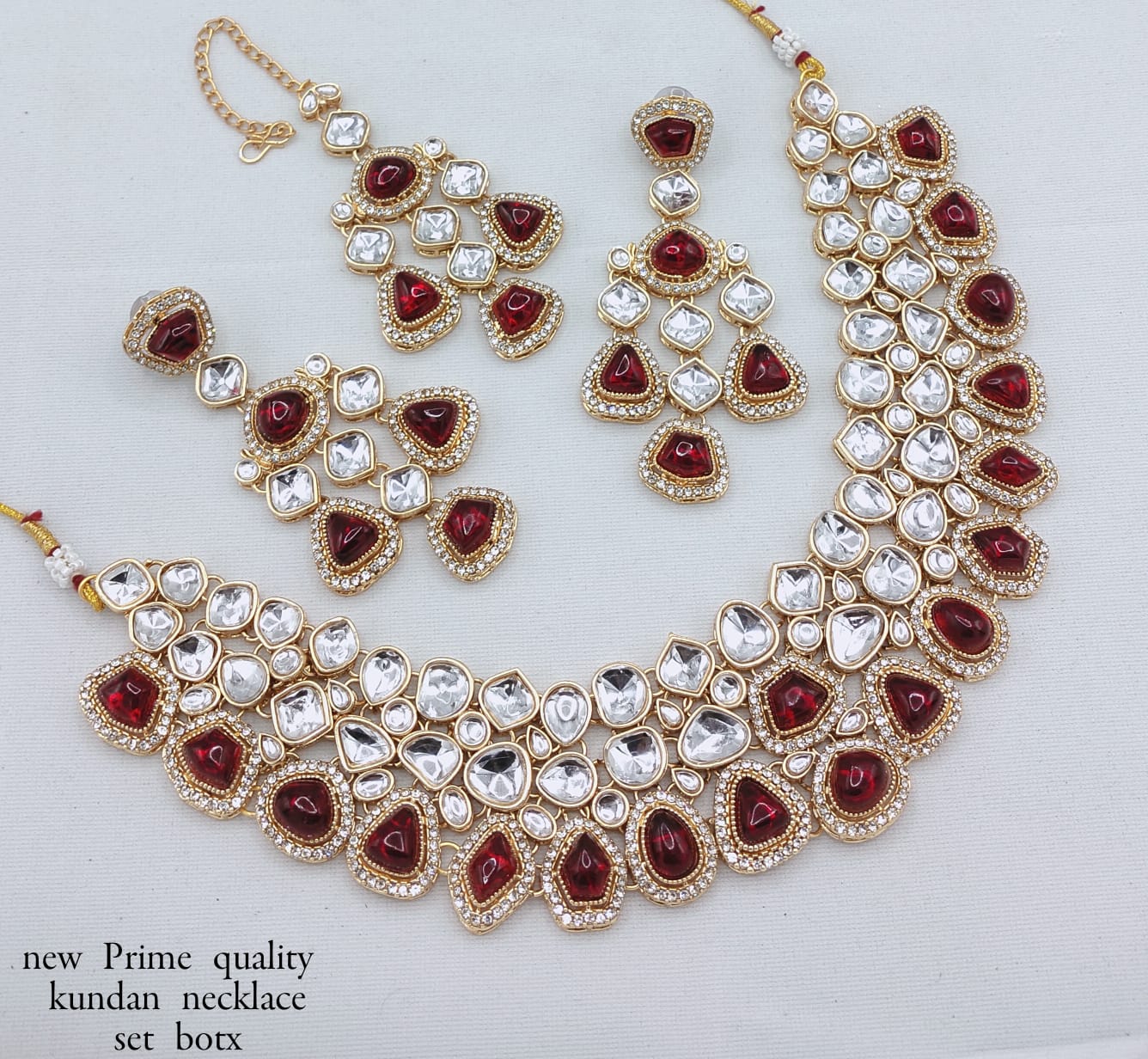 Bridal Kundan Choker Necklace Set with Earrings - Lucentemarket