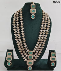 Designer Kundan Stone Necklace Set with Earrings & Maang Tikka – Layered Bridal Look