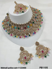 Antique Gold Plated Kundan Necklace Set
