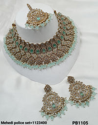 Antique Gold Plated Kundan Necklace Set