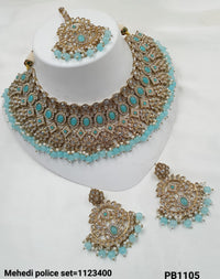 Antique Gold Plated Kundan Necklace Set